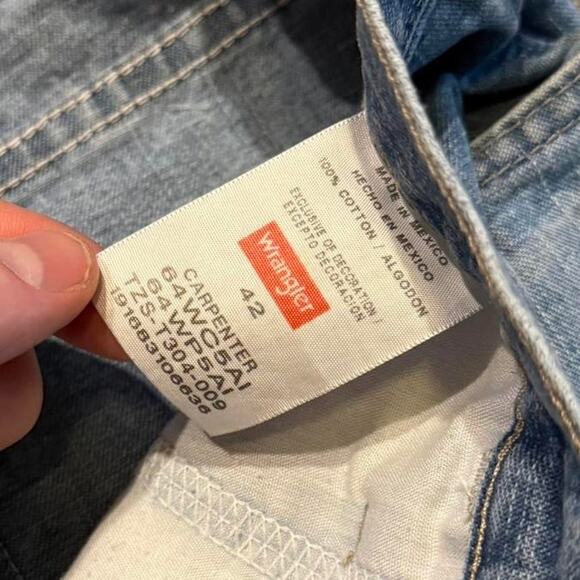 Vintage Wrangler Blue Denim Y2K Grunge Baggy Carpenter Skater Jorts Sz.42 - Picture 5 of 7